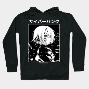 Cyberpunk Girl Manga Aesthetic Goth Grunge | Black Hoodie